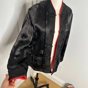 Vintage Chinese Tang Reversible Jacket in Black and Red